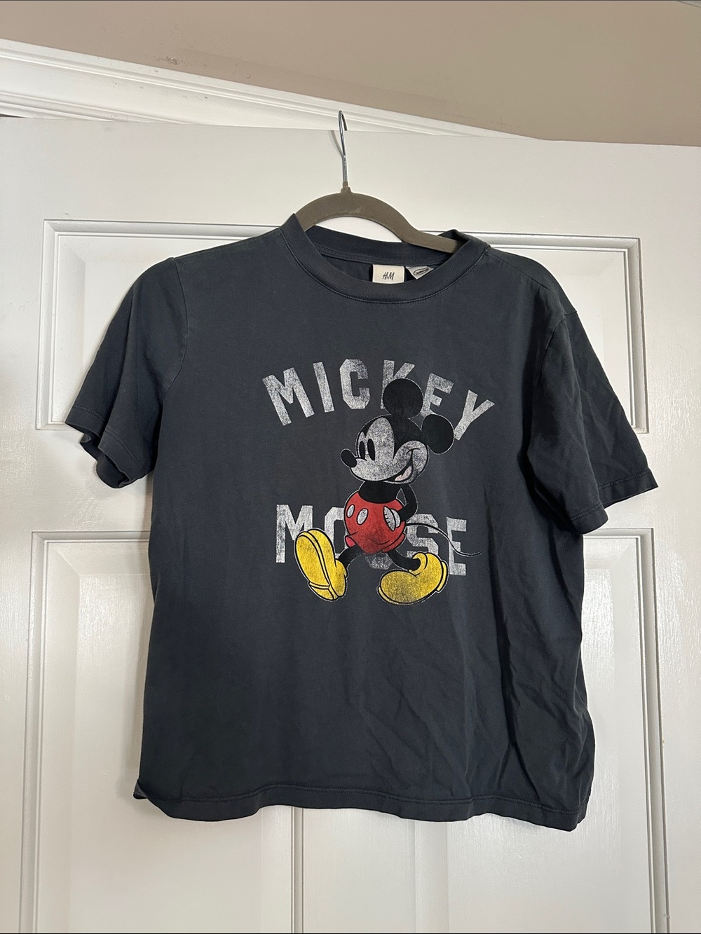 H&M x Disney Mickey Mouse Graphic Cropped T-Shirt